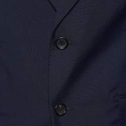 Pre Owned Tom Ford Navy Blue Wool Button Front Blazer M