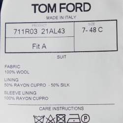 Pre Owned Tom Ford Navy Blue Wool Button Front Blazer M