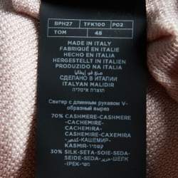 Pre Owned Tom Ford Pink Cashmere & Silk V-Neck Sweater L