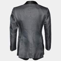 Tom Ford Black Printed Cotton & Silk Blazer M