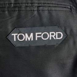 Pre Owned Tom Ford Black Brocade Cotton & Silk Blazer S