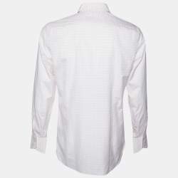 Tom Ford Pink & White Checkered Cotton Button Front Shrt L