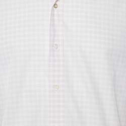 Tom Ford Pink & White Checkered Cotton Button Front Shrt L