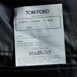 Tom Ford Black Floral Jacquard Button Front Blazer S