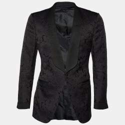 Tom Ford Black Floral Jacquard Button Front Blazer S