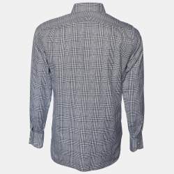 Pre Owned Tom Ford Black Checkered Cotton Button Front Shirt S