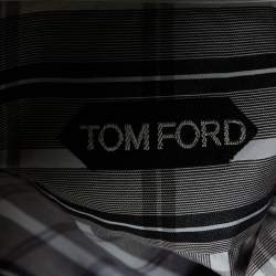 Tom Ford Brown Checkered Cotton Contrast Collar Shirt S