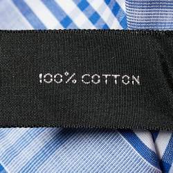 Tom Ford Blue Checkered Cotton Button Front Shirt M