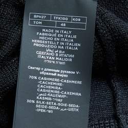 Pre Owned Tom Ford Black Cashmere & Silk Knit V-Neck Pullover M