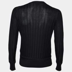Pre Owned Tom Ford Black Cashmere & Silk Knit V-Neck Pullover M
