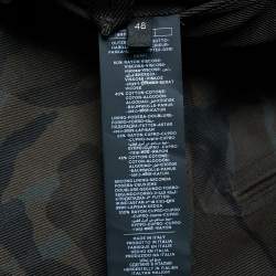 Tom Ford Brown Camo Printed Textured Denim Nuback Jacket M