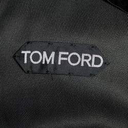 Tom Ford Brown Camo Printed Textured Denim Nuback Jacket M