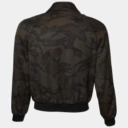 Tom Ford Brown Camo Printed Textured Denim Nuback Jacket M