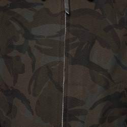 Tom Ford Brown Camo Printed Textured Denim Nuback Jacket M