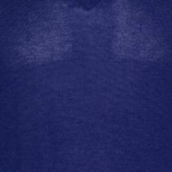 مملوكة مسبقًا Tom Ford Blue Cashmere & Silk V-Neck Sweater L