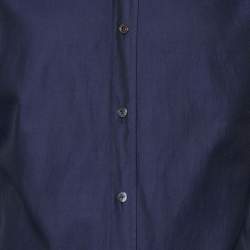 Tom Ford Navy Blue Cotton Button Front Shirt M
