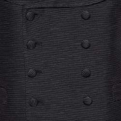 Tom Ford Black Textured Cotton & Silk Double Breasted Vest M