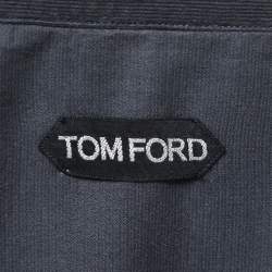 Pre Owned Tom Ford Dark Grey Corduroy Pocket Detail Shirt L