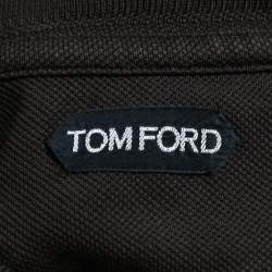 Pre Owned Tom Ford Brown Cotton Pique Polo T-Shirt XL