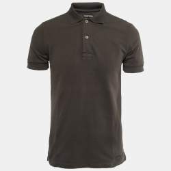 Pre Owned Tom Ford Brown Cotton Pique Polo T-Shirt XL