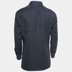 Tom Ford Black Cotton Button Front Shirt XL