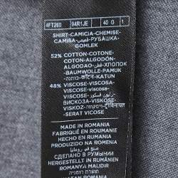 Pre Owned Tom Ford Grey Cotton Blend Button Front Shirt L