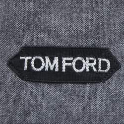 Pre Owned Tom Ford Grey Cotton Blend Button Front Shirt L