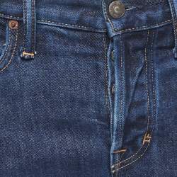 Pre Owned Tom Ford Blue Washed Denim Buttoned Straight Fit Jeans M Waist 34"