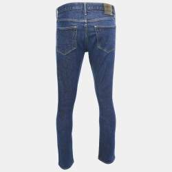 Pre Owned Tom Ford Blue Washed Denim Buttoned Straight Fit Jeans M Waist 34"
