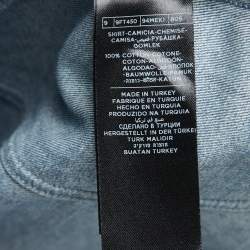 Pre Owned Tom Ford Blue Denim Button Front Full Sleeve Shirt L