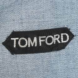 Pre Owned Tom Ford Blue Denim Button Front Full Sleeve Shirt L