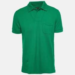 Pre Owned Tom Ford Green Cotton Pique Polo T-Shirt XL