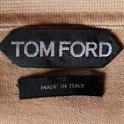 Pre Owned Tom Ford Light Brown Cotton Knit Polo T-Shirt 3XL