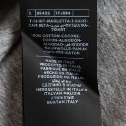 Tom Ford Grey Cotton V-Neck Half Sleeve T-Shirt XL