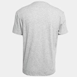 Tom Ford Grey Cotton V-Neck Half Sleeve T-Shirt XL