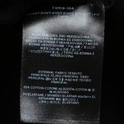 Pre Owned Tom Ford Black Cotton Buttoned Crew Neck Full Sleeve T-Shirt M