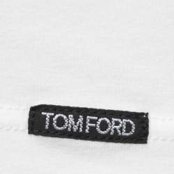 Pre Owned Tom Ford White Cotton V-Neck Short Sleeve T-Shirt S