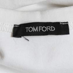 Pre Owned Tom Ford White Cotton V-Neck Short Sleeve T-Shirt S