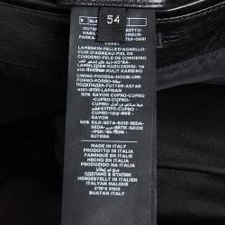 Tom Ford Black Leather Button Front Military Jacket XXL