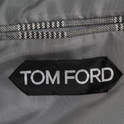 Tom Ford Charcoal Grey Checked Wool Single Breasted Blazer & Pant Suit 3XL