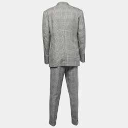 Tom Ford Charcoal Grey Checked Wool Single Breasted Blazer & Pant Suit 3XL