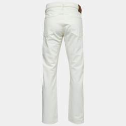 Pre Owned Tom Ford White Denim Buttoned Straight Fit Jeans XXL Waist 38"
