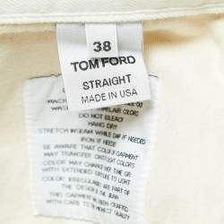 Pre Owned Tom Ford White Denim Buttoned Straight Fit Jeans XXL Waist 38"