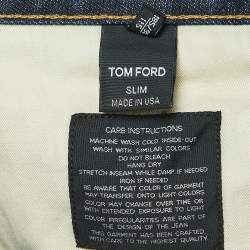 Pre Owned Tom Ford Blue Washed Denim Straight Fit Jeans XXL Waist 38"