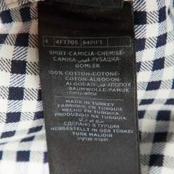 Pre Owned Tom Ford Navy Blue Checkered Cotton Button Front Shirt M