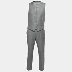 Tom Ford Grey Wool Tailored 3 Piece Suit L