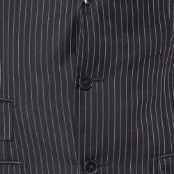 Tom Ford Black Pinstriped Wool Button Front Blazer S