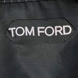 Tom Ford Black Pinstriped Wool Button Front Blazer S