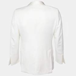 Tom Ford Off-White Wool & Mohair Satin Detail Tuxedo Blazer S