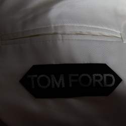 Tom Ford Off-White Wool & Mohair Satin Detail Tuxedo Blazer S